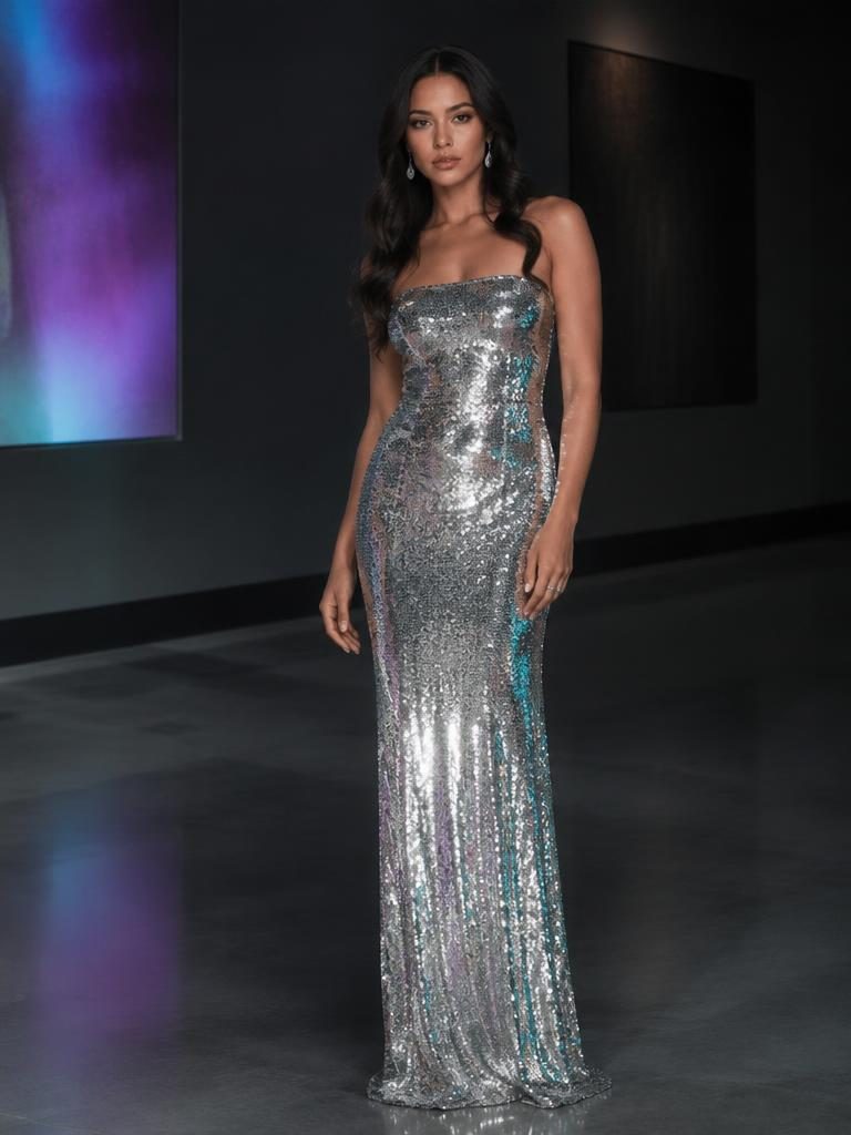 Oriska, Silver sequins, gallery glow